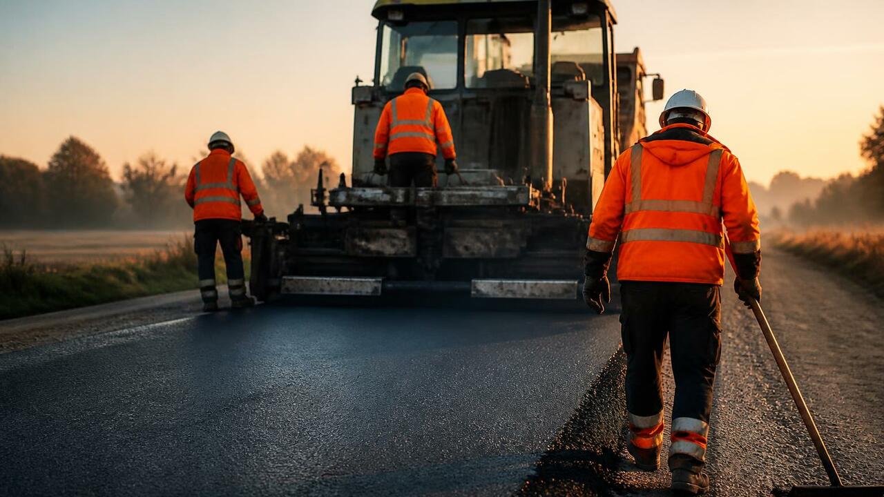 В Гафурийском районе ремонтируют участок дороги...
