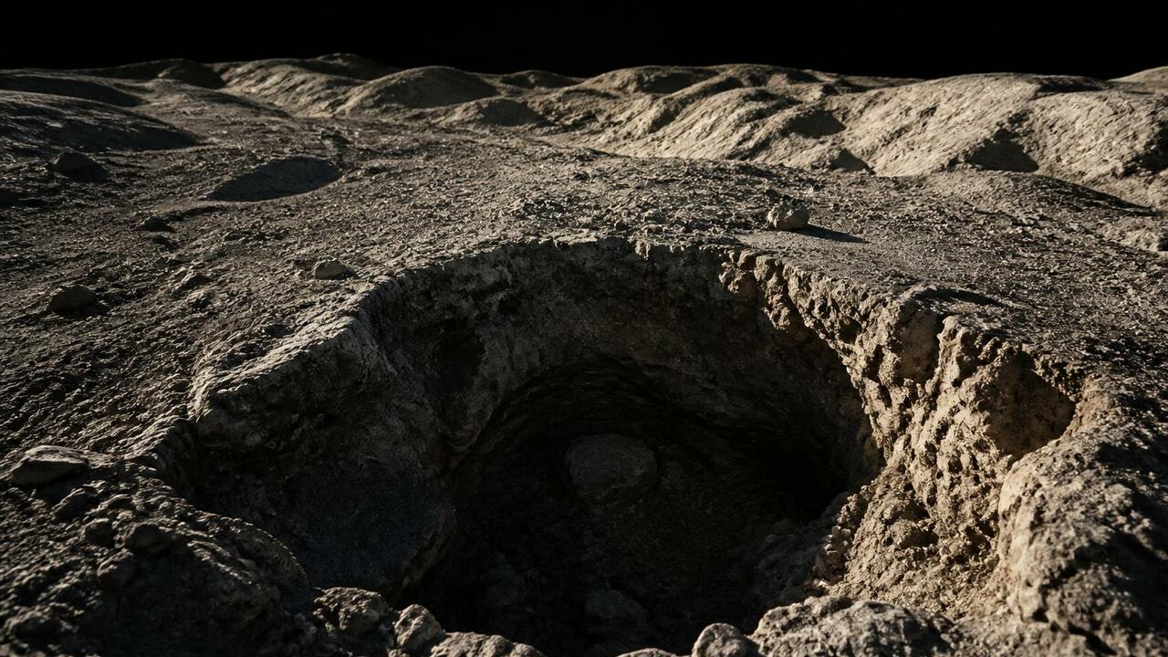 NASA выбрала проект для исследования возможной лунной пещеры NASA выбрало проект GIMLI для исследования возм...