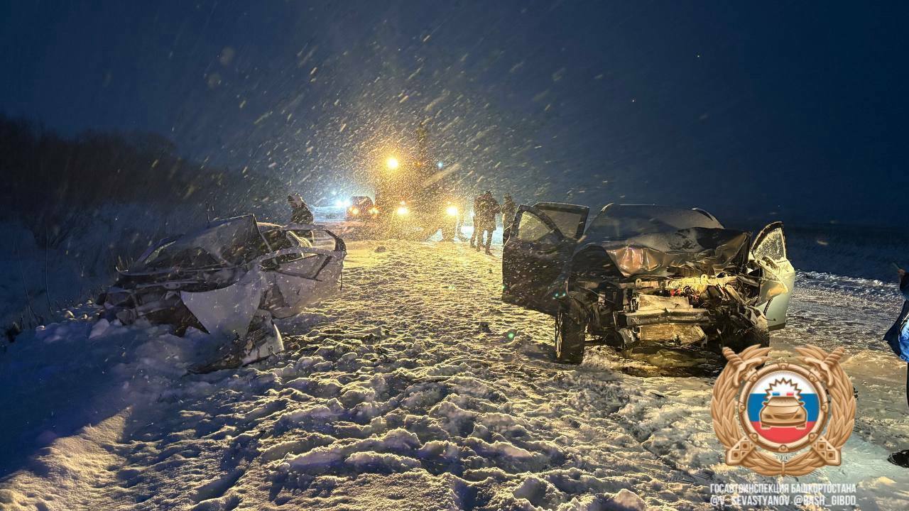 Четыре человека погибли при столкновении двух легковушек в Башкирии В Кугарчинском районе Башкирии произошло ДТП, в...